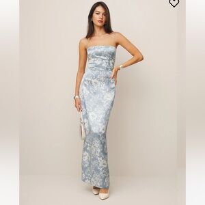 Reformation Frankie Silk Dress in porcelain